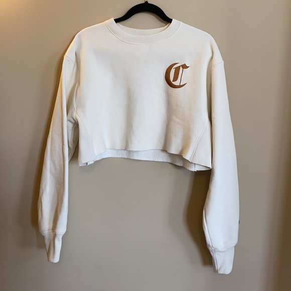 Champion Women's Reverse Weave Cropped Cut Off Crew Textile - Picture 4 of 10